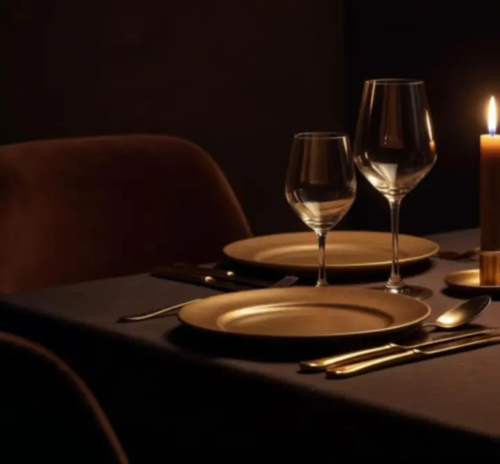 Detalii de masă privată, tacâmuri şi pahare elegante la Club Serata RO.